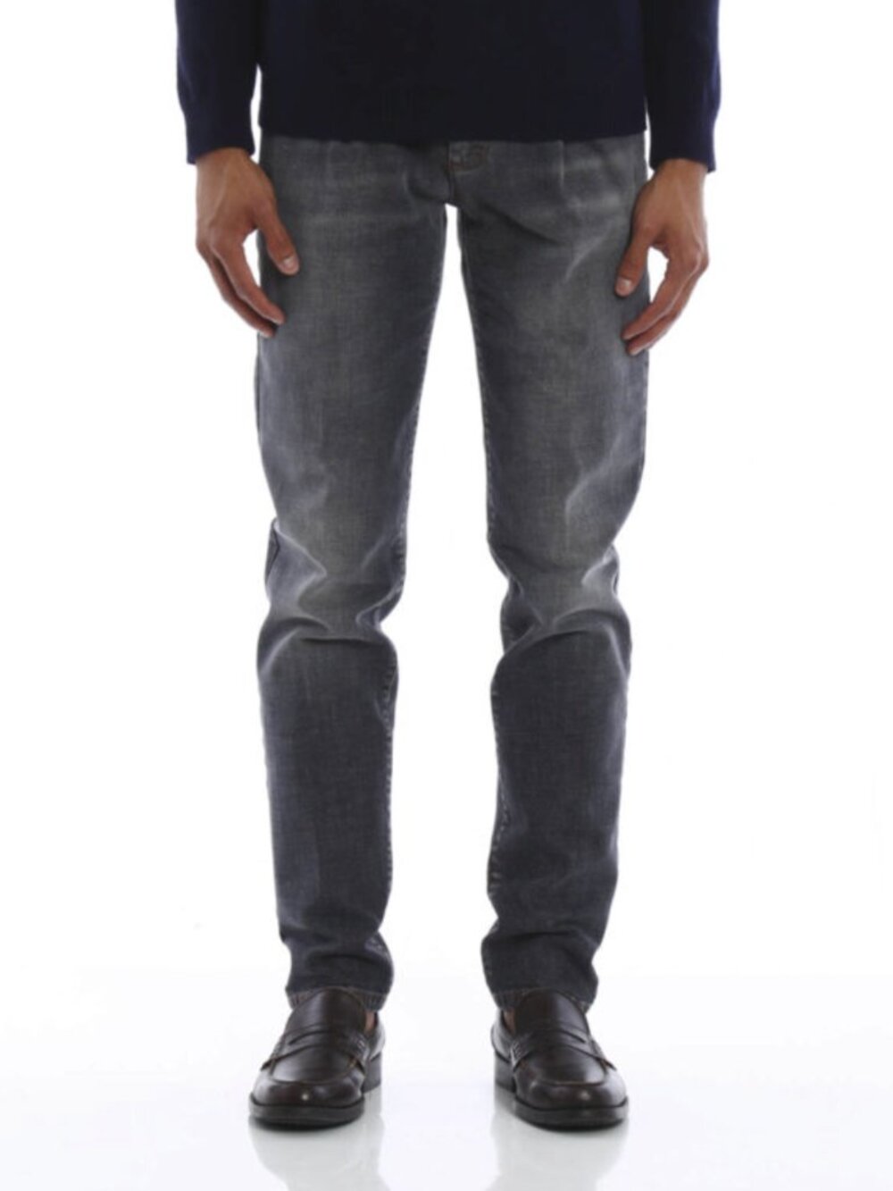 Eleventy Milano 5 Pocket Trousers Pants Denim Jeans Mens 36 Gray Faded Black
